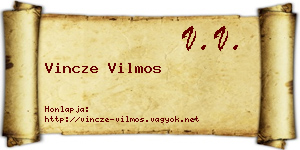 Vincze Vilmos névjegykártya